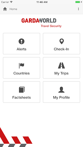 Android application GardaWorld Travel Security screenshort