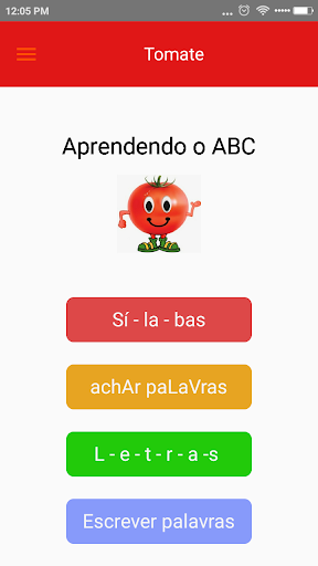Android application Tomate - Aprender a ler e escr screenshort