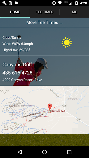 Canyons Golf Tee Times Screen 2