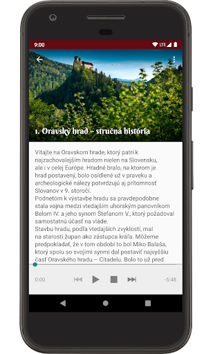 Orava Castle Audioguide Screen 3