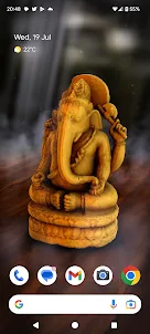 3D Golden Ganesha Wallpaper