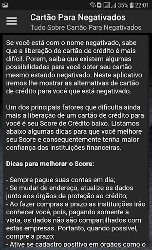 Cartão Para Negativados - Guia Screen 3