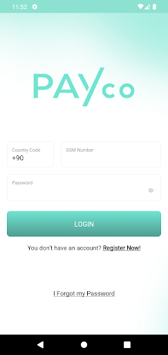 Android application PAYco screenshort