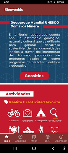 Android application Geoparque Comarca Minera screenshort