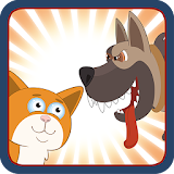 dog and cat strategy war icon
