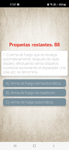 Licencia de Armas Screen 2