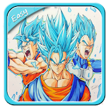 how to draw Blue Easy Goku icon