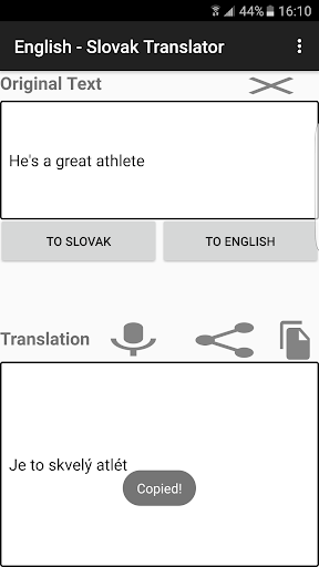 English - Slovak Translator Screen 2