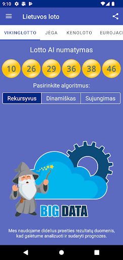 Lietuvos loto - AI prognozė Screen 2