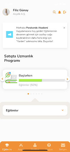 Android application Arçelik Perakende Akademi screenshort