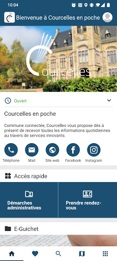 Android application Courcelles en poche screenshort
