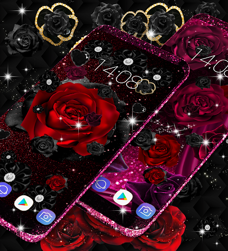 Black rose live wallpaper Screen 2