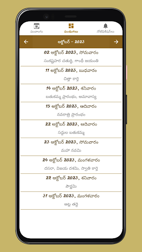 TeluguPanchangam Screen 3