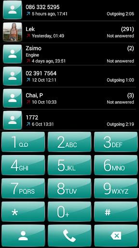 Dialer theme Gloss Green
