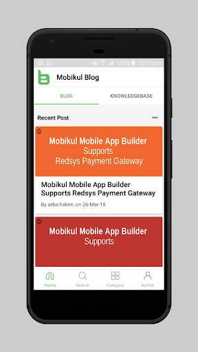 Screenshot of WordPress Blog App Builder