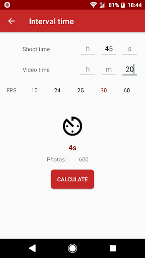 Time-lapse Calculator Screen 3