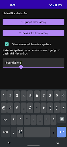 Lietuviška klaviatūra Screen 2