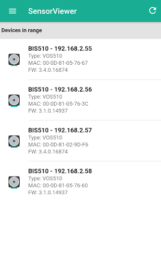 Android application SensorViewer screenshort