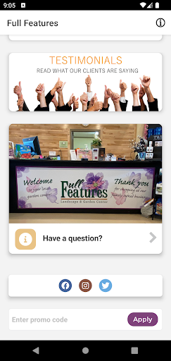 Full Features Garden Center Screen 2