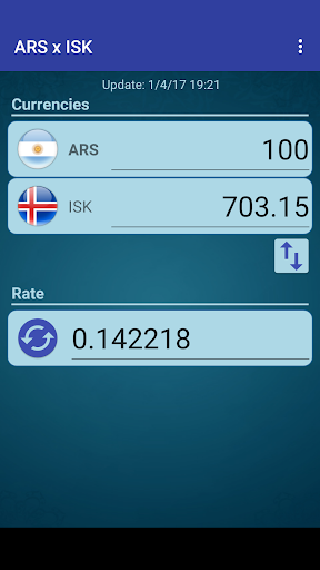 Android application Argentine Peso x Iceland Krona screenshort