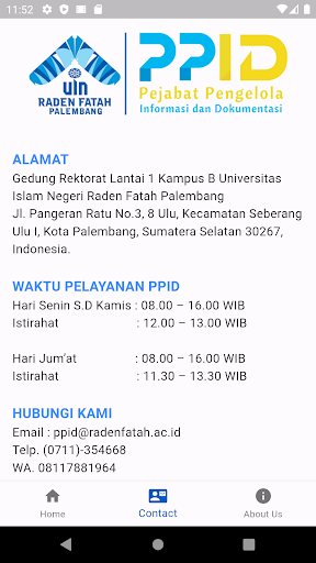 PPID UIN Raden Fatah Palembang Screen 2