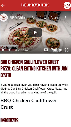 RM3®-Approved Recipes Screen 3