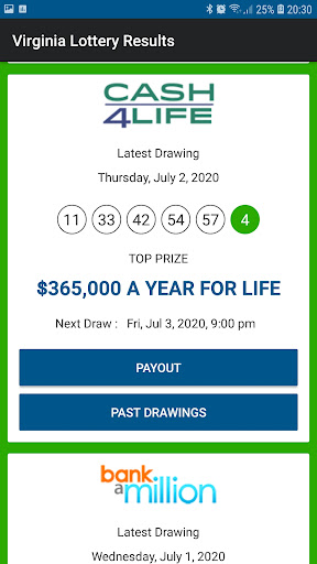 Virginia (VA) Lottery Results Screen 3