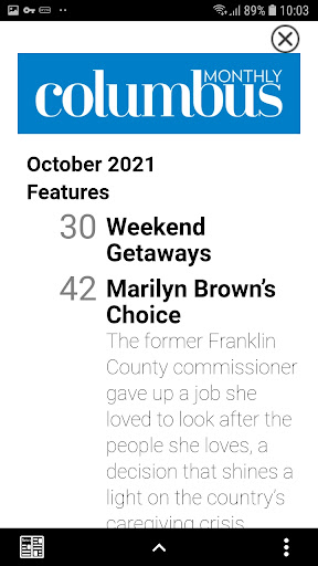 Screenshot of Columbus Monthly eNewspaper