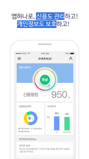 SIREN24 - 신용평점, 신용정보, 개인정보보호 Screenshot 1 - AppWisp.com