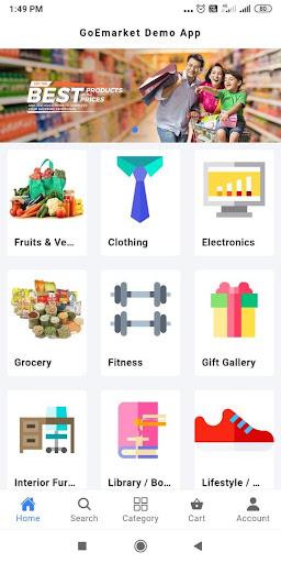 Android application GoEmarket App screenshort