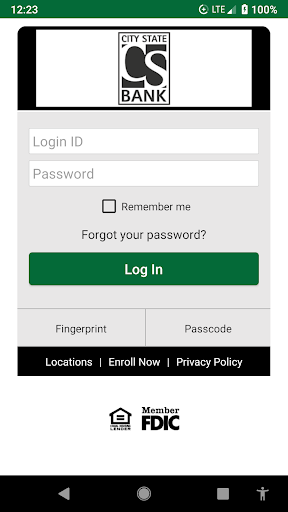 Android application City State Bank Mobile Banking screenshort