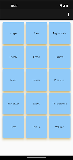 Android application Units Convert screenshort