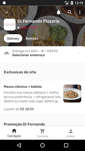Android application Di Fernando Pizzaria screenshort