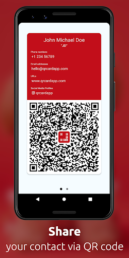 Android application QRcard - digital business card screenshort