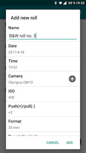 Exif Notes Screen 2