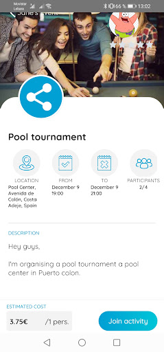JoinRider - Share activities a Screen 2