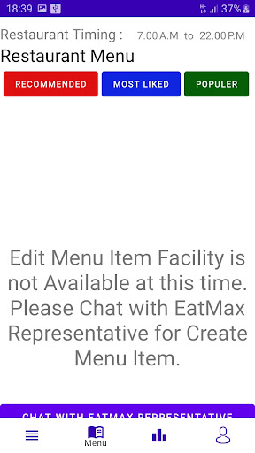 EatMax Restaurant Partner Screen 2