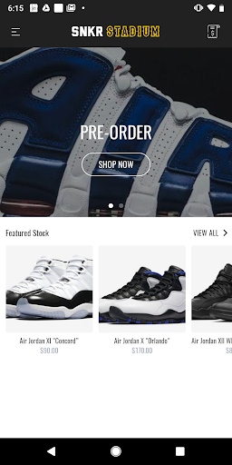 Android application SNKR STADIUM screenshort