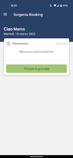 Android application Sorgenia Booking screenshort