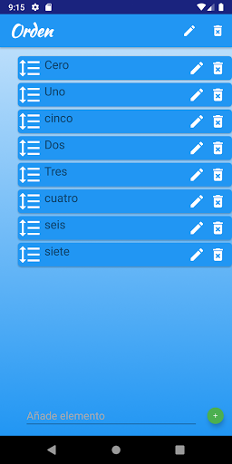 Android application Mis Listas screenshort
