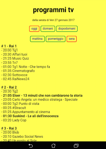 Android application Guida TV ITALIA screenshort