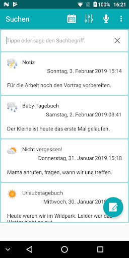 Android application Tagebuch Chronik Journal screenshort