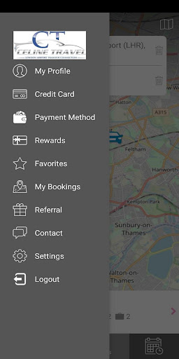 Android application Celine Travel London Transfer screenshort