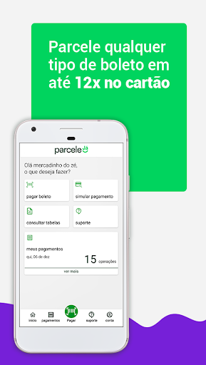 Android application Parcele Já Boletos screenshort