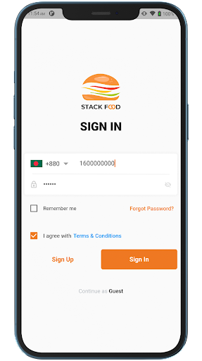 Android application StackFood screenshort