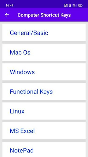 Computer Shortcut Keys Screen 2