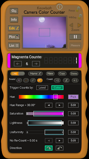 Screenshot of Camera Color Counter