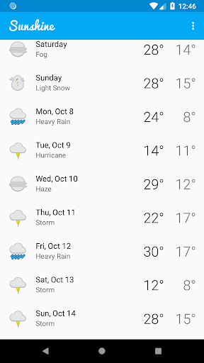 Live Weather App Sunshine