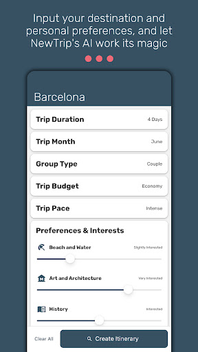 NewTrip Screen 2