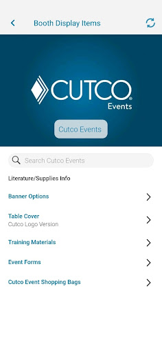 Cutco Events Screen 3